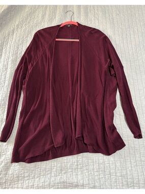 The Limited Open-Front Burgundy Cardigan Sweater